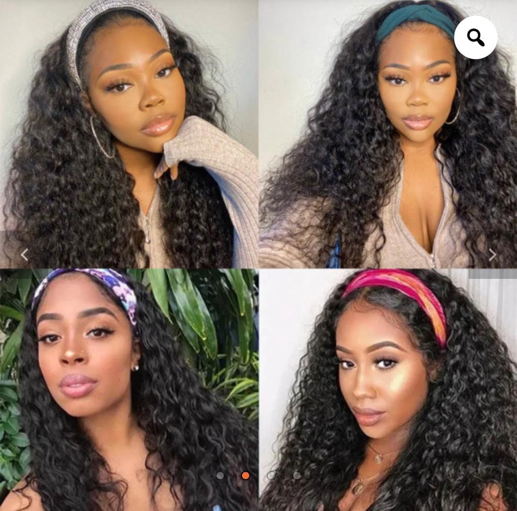 Headband Water Wave Wigs For Sale Human Hair Wig 250% Density