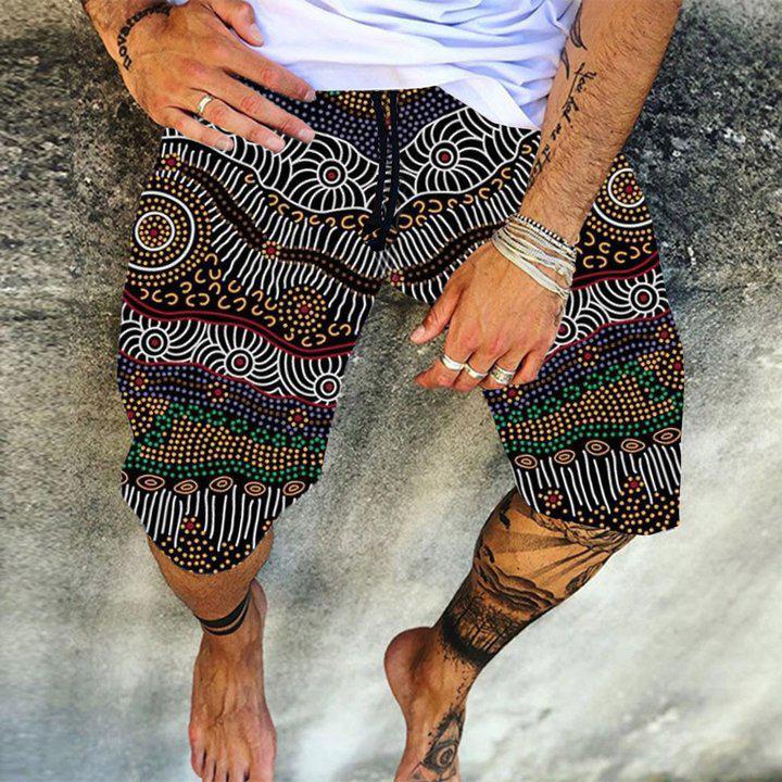 Print Skull Straight Lace-Up Men's Casual Pants