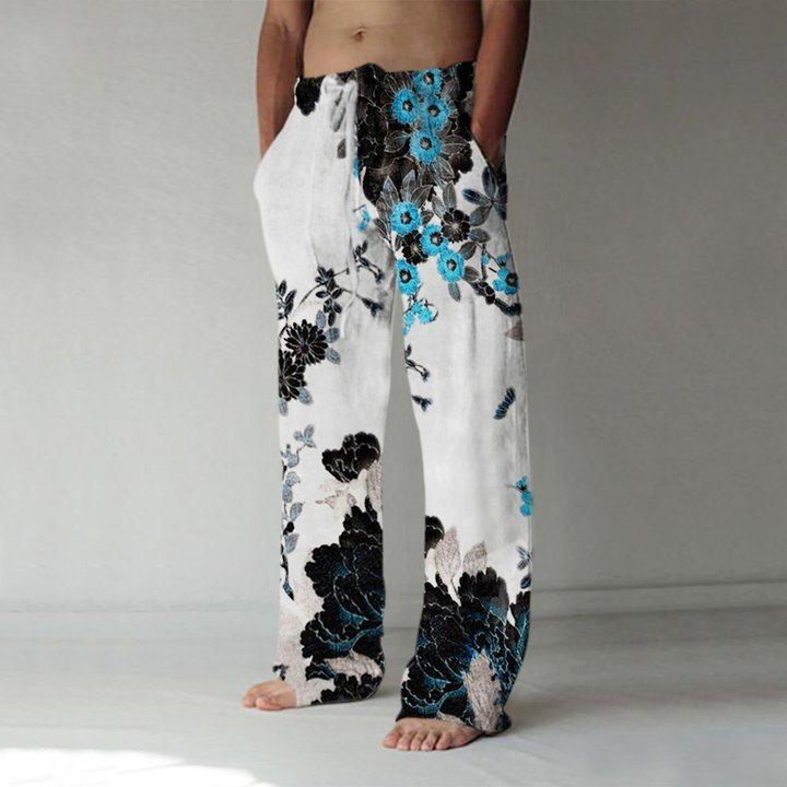 Lace-Up Men's Print Summer Pant Trouser