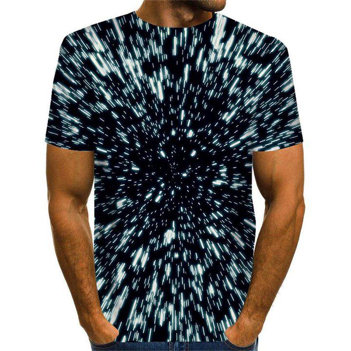 3D Graphic Printed Short Sleeve Shirts Abstract Print