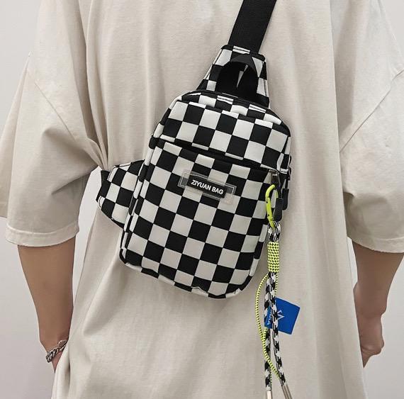 New Fashion Plaid Waist Single Shoulder Mobile Phone Bag