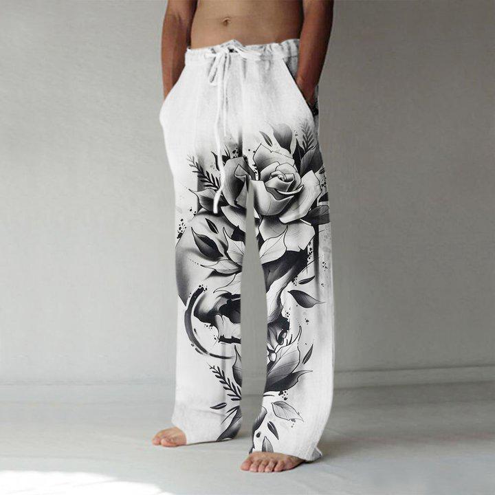 Quality Lace-Up Print Casual Pant