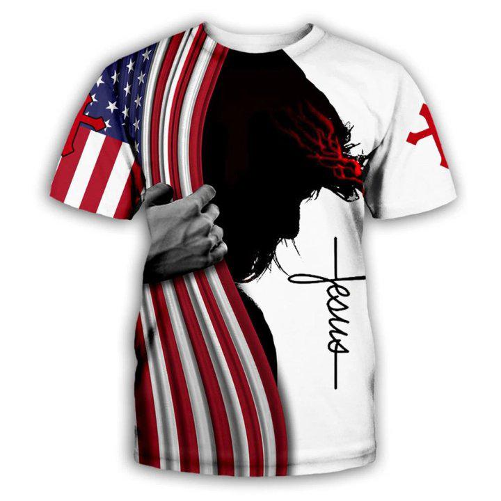 3D Graphic Printed Short Sleeve Shirts Abstract Print