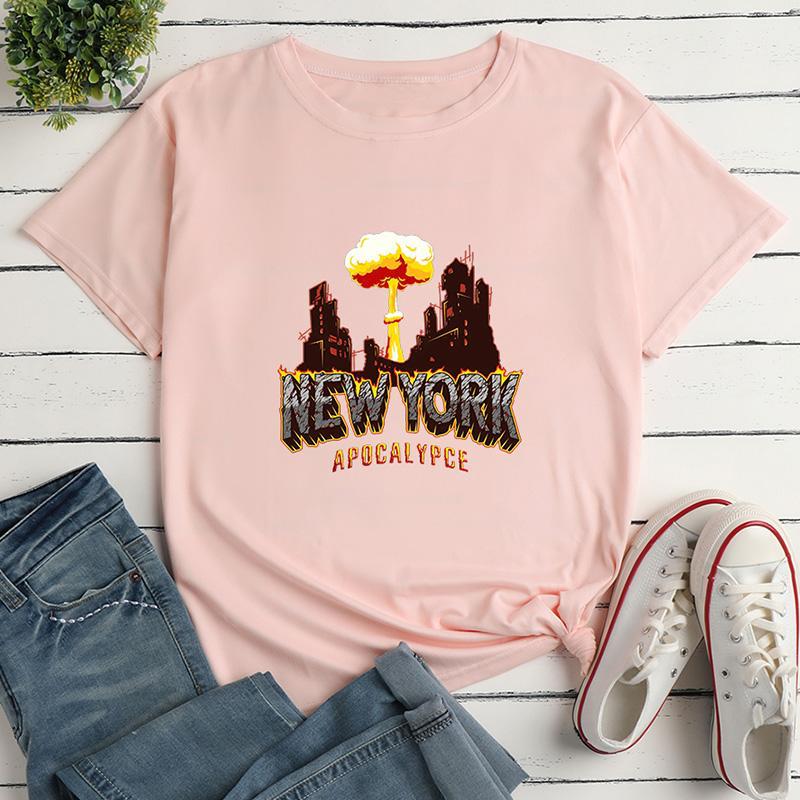 Three-dimensional Letter Print Short-sleeved Loose T-Shirt