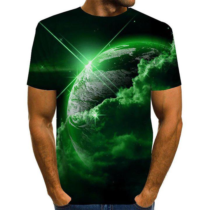 3D Graphic Printed Short Sleeve Shirts Abstract Print
