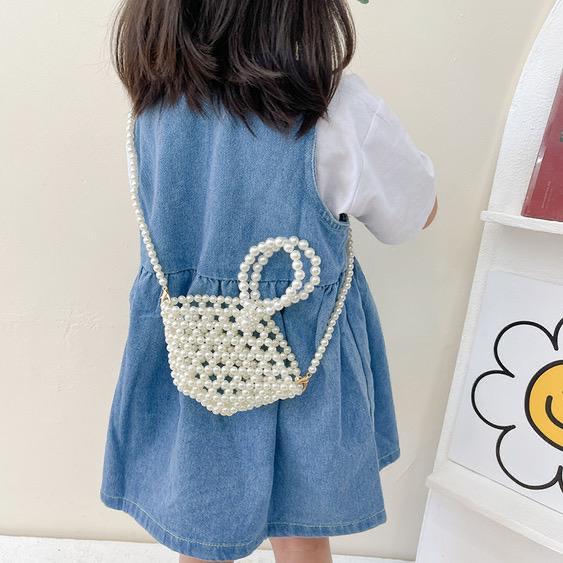 Fashion New Hollow Woven Pearl Tote Accessories Bag