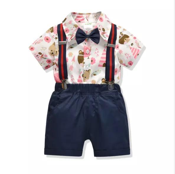 DESIGNERS SUITS PRINT SHIRT WITH SHORT FOR BOYS