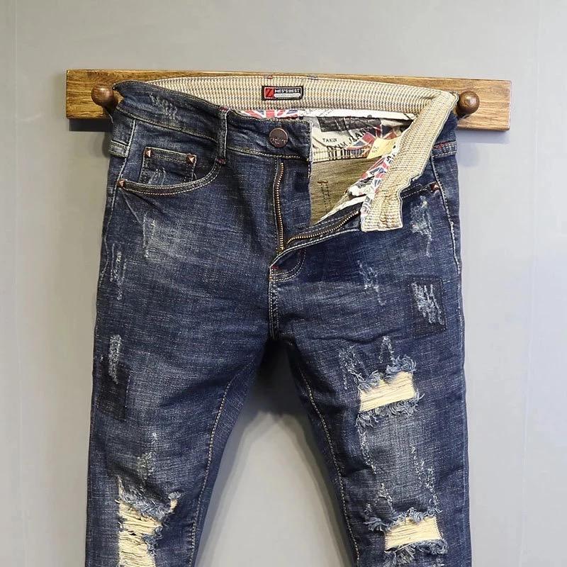 ORIGINAL DESIGNERS SHREDDED STOCK JEANS FOR MEN