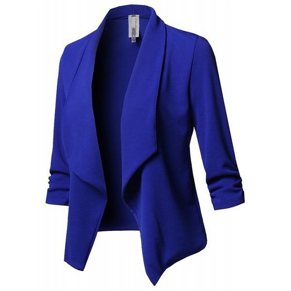 DESIGNER COLOR PLEATED LONG-SLEEVE BLAZER JACKET WHOLESALE CLOTHING