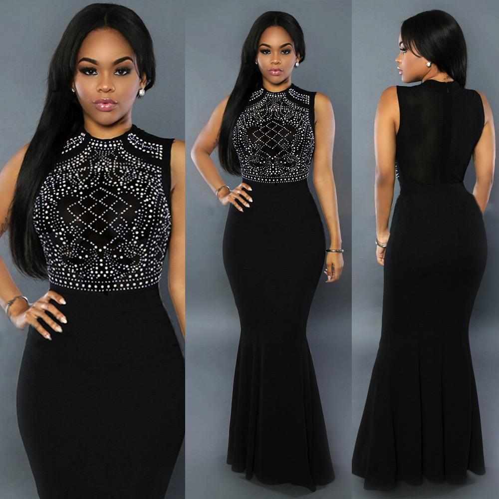 Hot Drills Sleeveless Slim Round Neck Prom