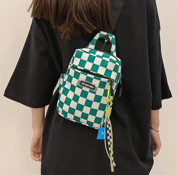 New Fashion Quality Plaid Waist Single Shoulder Mobile Phone Bag