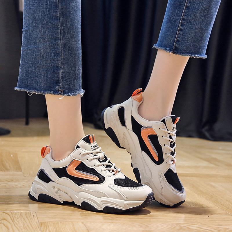 Color Stitching Mesh Chunky Sneakers