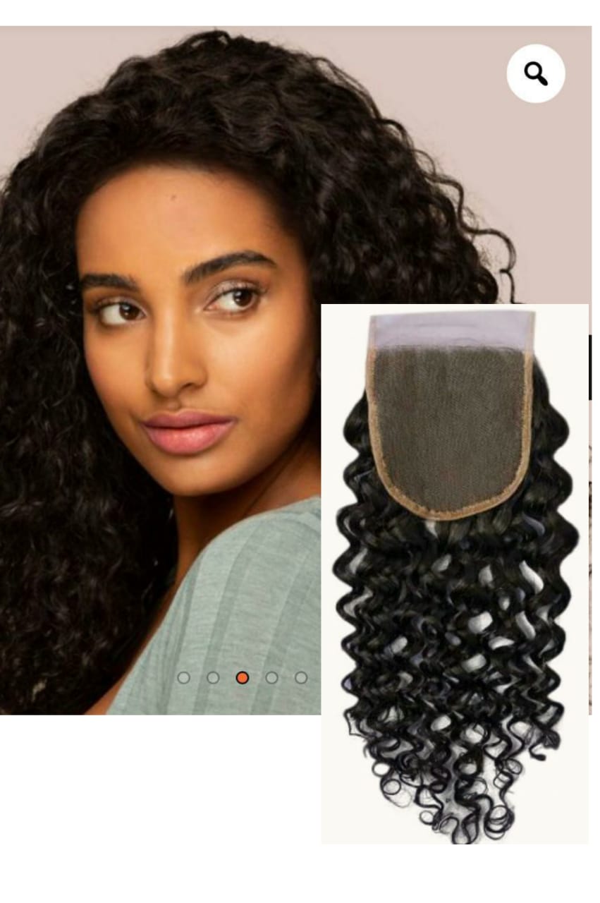 Bloomzon Virgin Peruvian Water Wave Lace Closure