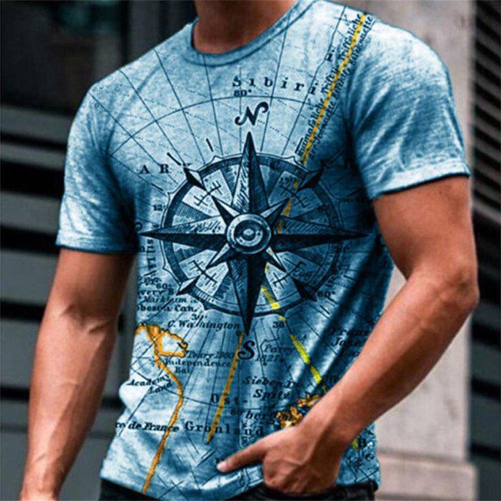 3D Graphic Printed Short Sleeve Shirts Abstract Print