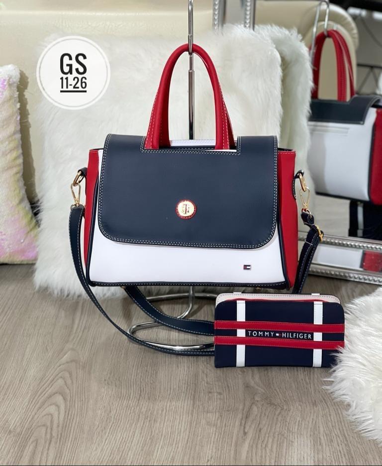 Solid Color Tommy Hilfiger Quality Bag 2piece For Ladies
