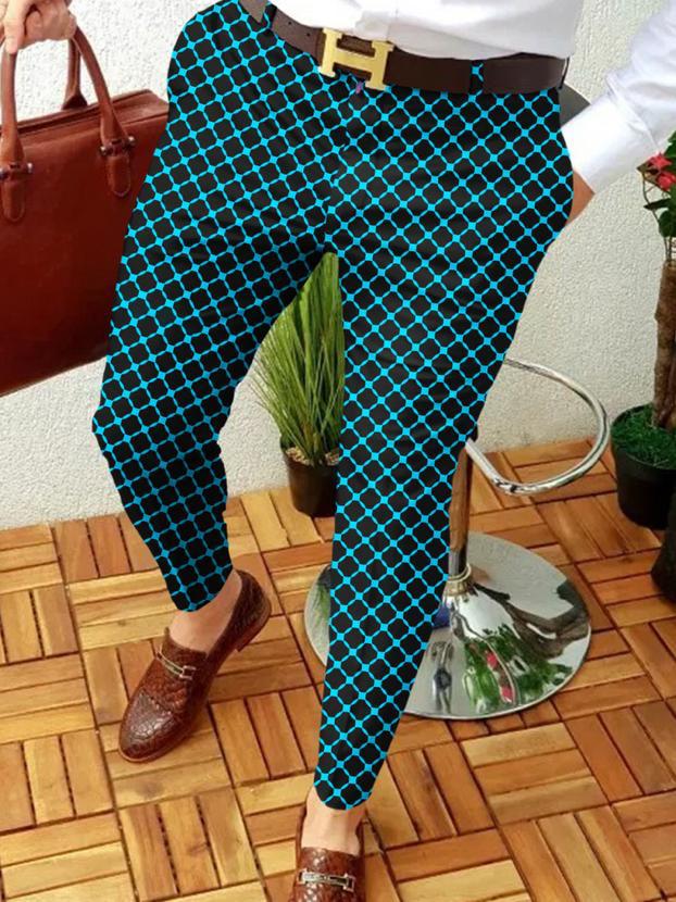 Quality Retro Casual Printed Men's Suit Pant
