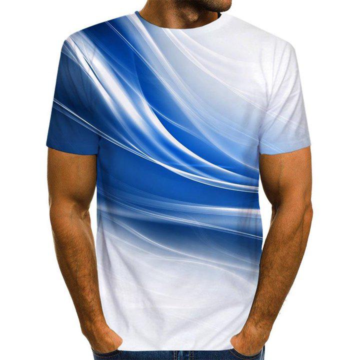 3D Graphic Printed Short Sleeve Shirts Abstract Print