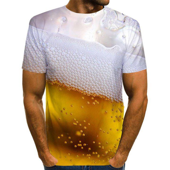 3D Graphic Printed Short Sleeve Shirts Abstract Print
