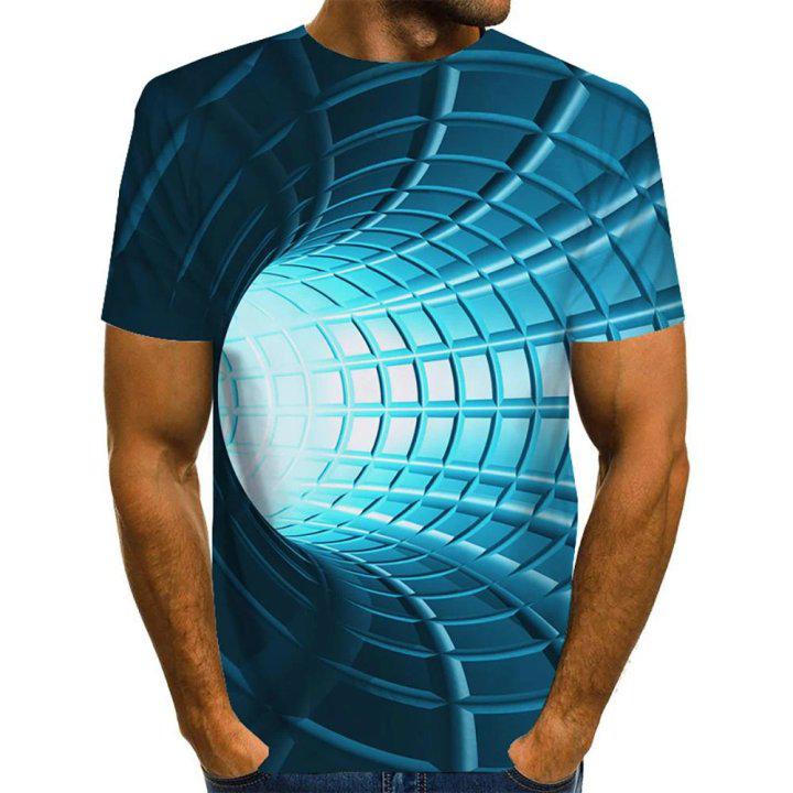 3D Graphic Printed Short Sleeve Shirts Abstract Print