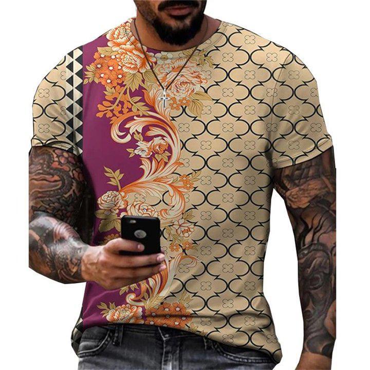 3D Graphic Printed Short Sleeve Shirts Abstract Print