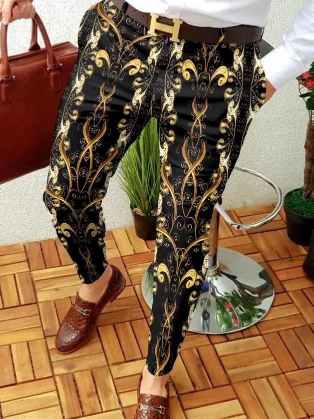 Men's Classy Designed Printed Suit Pant Trouser