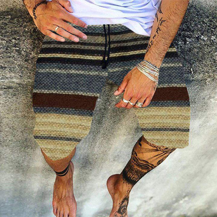 Print Skull Straight Lace-Up Men's Casual Pants