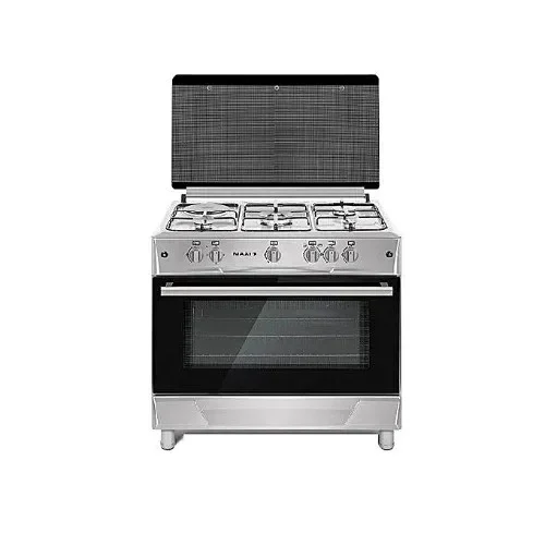 Maxi 60 CM * 90 CM- 4 Gas & Hot plate - black and grey-Glass- Stainless
