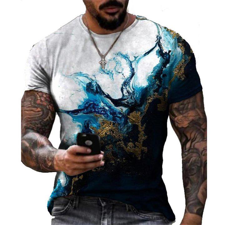 3D Graphic Printed Short Sleeve Shirts Abstract Print