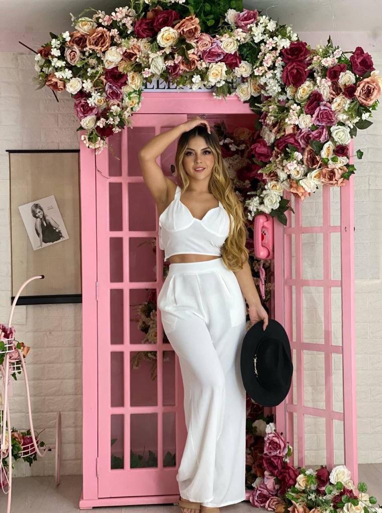 Ladies New Set Crop Armless  And Palazzo Trouser