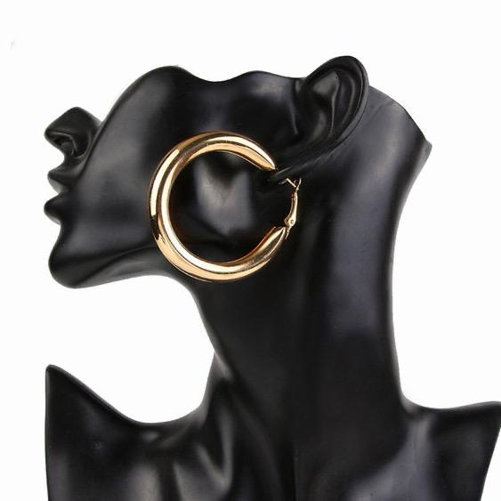 Fashion Big Thick Round Alloy Women's Earring