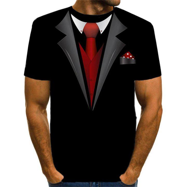 3D Graphic Printed Short Sleeve Shirts Abstract Print