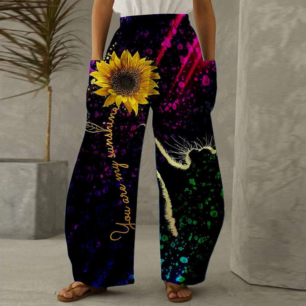 Ladies Quality Flower Palazzo Pant Trouser