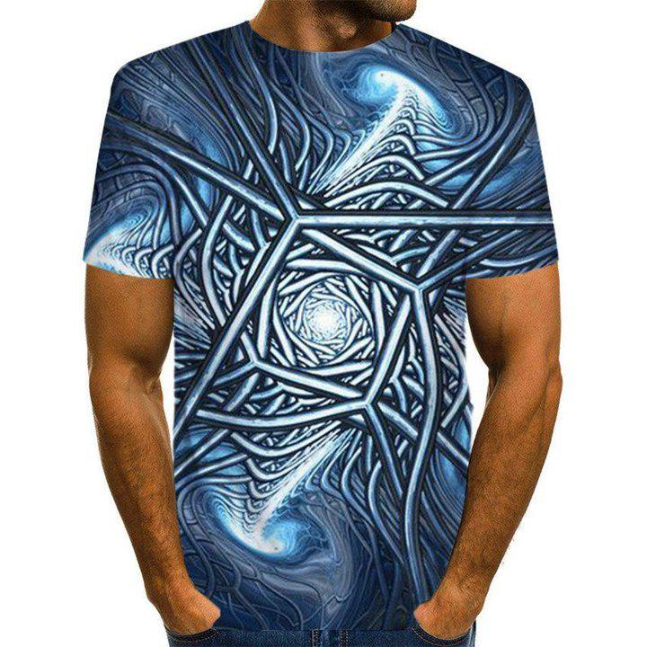 3D Graphic Printed Short Sleeve Shirts Abstract Print