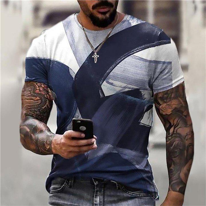 3D Graphic Printed Short Sleeve Shirts Abstract Print