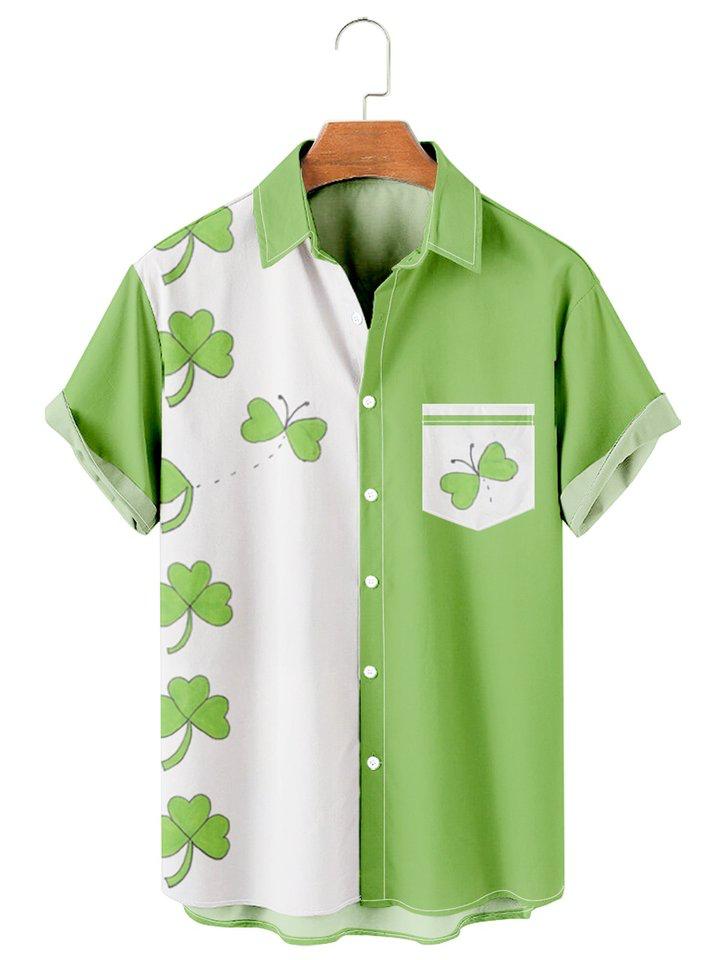 Men's Flower Design Short Sleeve Shirt