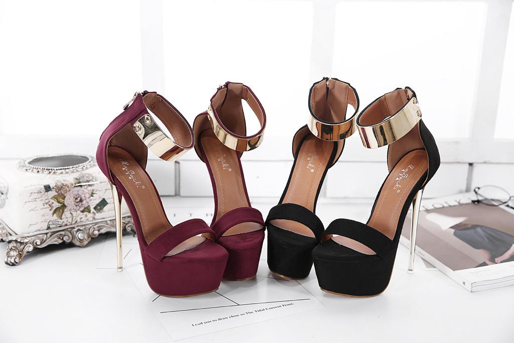 Open Toe Color Matching High Heel Sandals